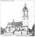 Kirche St. Heinrich und Kunigunde, Frauenstr. 11, Zeichnung um 1907