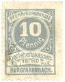 Wertmarke über 10 Pfennig des Darlehenskassenverein Burgfarrnbach