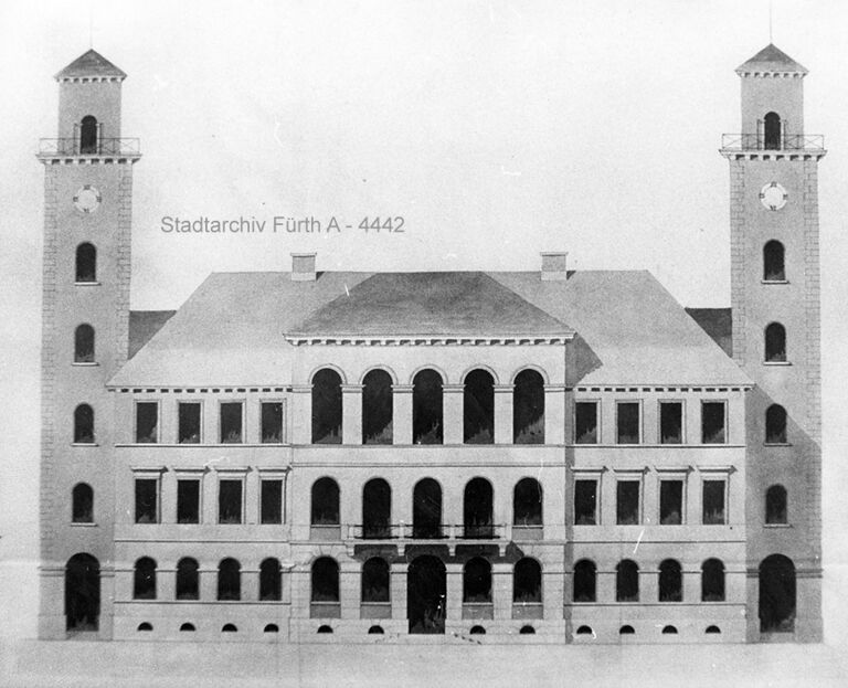 175 Jahre Rathaus! Wie es heute aussieht - das kennt jeder, aber es gab durchaus auch andere Pläne, wie das Rathaus hätte gebaut werden sollen. Hier ein Entwurf aus dem Jahr 1837 mit 2 Rathaustürmen - auch hübsch, oder?