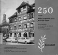 Festschrift 250 Jahre Bäcker-Fachverein 1718 "Eintracht" Fürth, 1968 - Titelbild mit Vereinslokal "Zum Tannenbaum"
