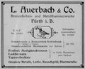 Auerbach-Anzeige, Adreßbuch der Stadt Fürth 1913