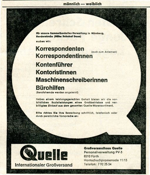 Datei:Quelle Inserat 1970.jpg