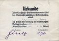 Urkunde für Kurzschrift-Schülerwettbewerb des NS-Lehrerbundes Gau Franken, 1939
