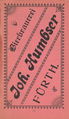 Brauerei Humbser, ehemals Schwabacher Str. 106, Werbeanzeige von 1898
