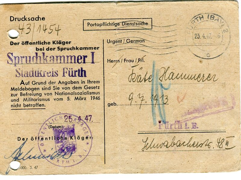 Datei:Spruchkammer Fürth 1947 Entnazifizierung 1.jpg