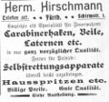 Werbeanzeige Herm. Hirschmann, August 1900