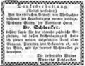 Danksagung Seligmann Schlenker, Regensburger Tagblatt 19. Januar 1860