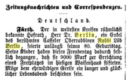 Rabbi Löb Berlin Der Israelit 28. Dezember 1887.png