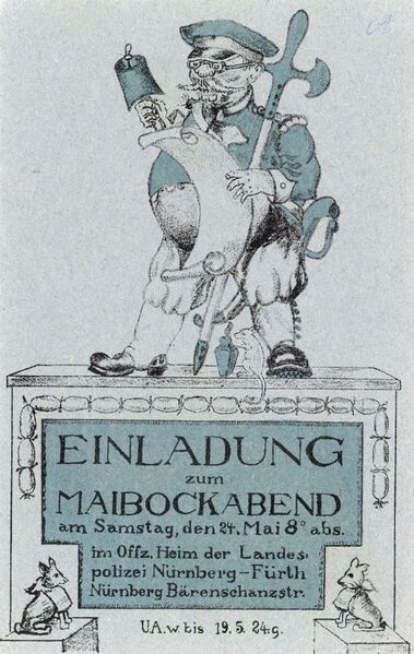 Datei:AK Maibockabend 24 Mai 1924 Landespolizei ngl.jpg