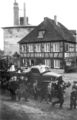 Ehem. Gräflich Pückler-Limpurg'sche Brauerei in Burgfarrnbach, ca. 1954 - im Vordergrund Lkw mit neuen Glocken für die St.-Johannis-Kirche