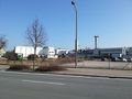 Blick von der <!--LINK'" 0:23--> auf das Fabrikgebäude der Fa. Mederer. Beginn der Abrissarbeiten im Februar 2018