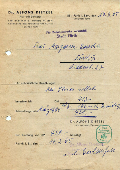 Datei:Rechnung Zahnarzt Dietzel 1965.jpg