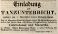 Zeitungsannonce des Tanzlehrers <!--LINK'" 0:17-->, Oktober 1843