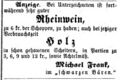 Anzeige Michael Frank, Fürther Tagblatt 30. September 1866
