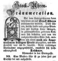 Zeitungsanzeige des Uhrmachers <!--LINK'" 0:56--> in der <!--LINK'" 0:57-->, Mai 1853