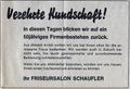 Anzeige zum 50jährigen Firmenbestehen des Salon Schaufler, 1979