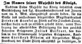 Befehl der Königlichen Regierung, dass nicht der gewählte erste Ersatzmann <a class="mw-selflink selflink">Julius Volkhart</a>, sondern der zweite Ersatzmann, Christoph Böheim, als Nachfolger des verstorbenen Magistratsrats <!--LINK'" 0:29--> eingesetzt werden muss.
