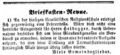 Briefkasten-Revue zu Isaias Heidegger, Fürther Tagblatt, 8. Januar 1852