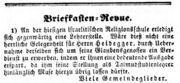 Heidegger als Lehrer, Fürther Tagblatt 08.01.1852.jpg